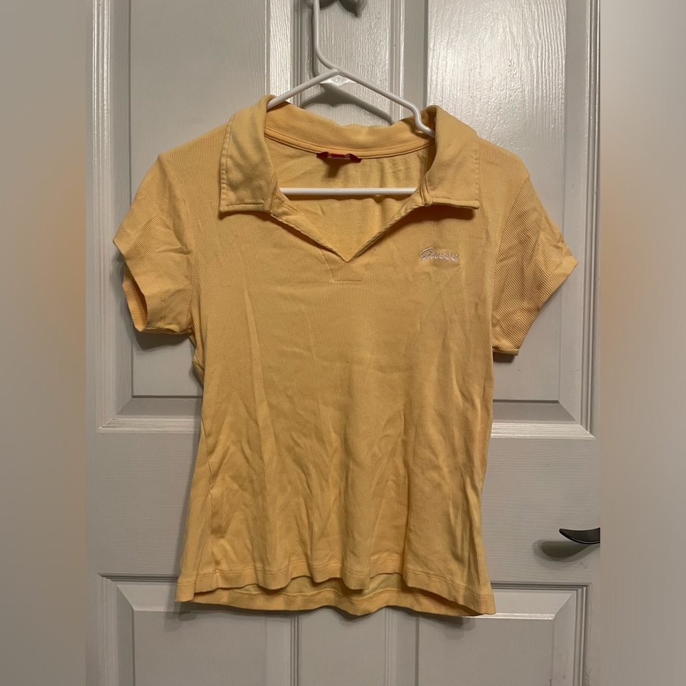 Yellow collared shirt by GUESS (XL)